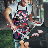 USA Ice Hockey Champions Eagle Apron Patriotic Paint Splash Graffiti Art