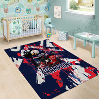 USA Ice Hockey Champions Eagle Area Rug Patriotic Paint Splash Graffiti Art