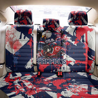 USA Ice Hockey Champions Eagle Back Car Seat Cover Patriotic Paint Splash Graffiti Art