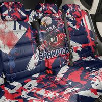 USA Ice Hockey Champions Eagle Back Car Seat Cover Patriotic Paint Splash Graffiti Art