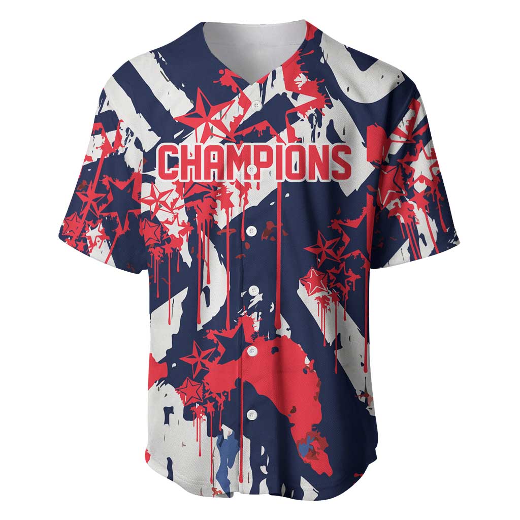 USA Ice Hockey Champions Eagle Baseball Jersey Patriotic Paint Splash Graffiti Art
