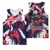USA Ice Hockey Champions Eagle Basketball Jersey Patriotic Paint Splash Graffiti Art
