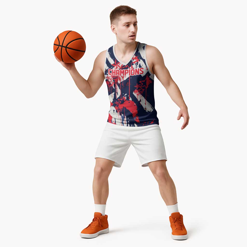 USA Ice Hockey Champions Eagle Basketball Jersey Patriotic Paint Splash Graffiti Art