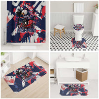 USA Ice Hockey Champions Eagle Bathroom Set Patriotic Paint Splash Graffiti Art