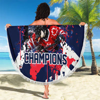 USA Ice Hockey Champions Eagle Beach Blanket Patriotic Paint Splash Graffiti Art