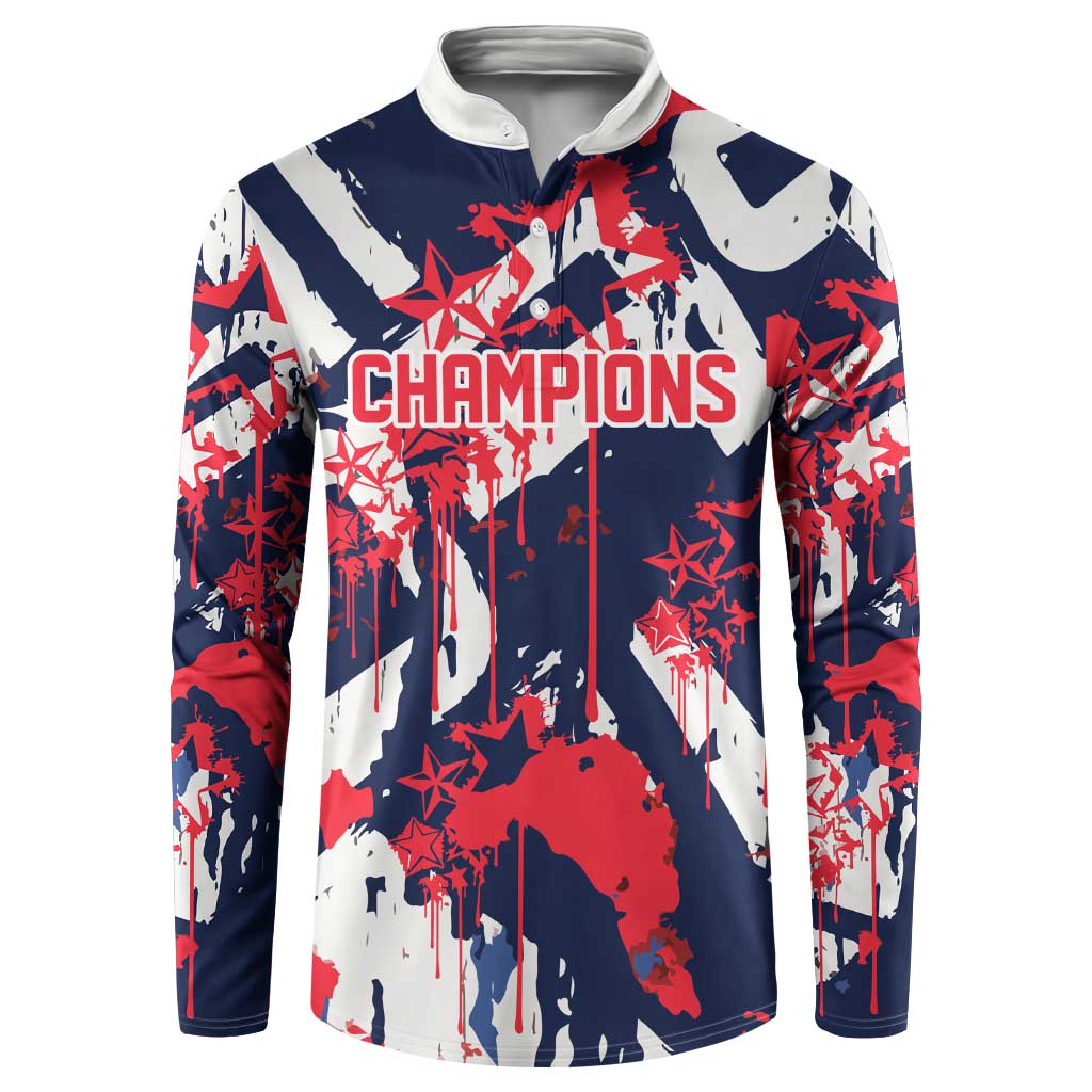 USA Ice Hockey Champions Eagle Button Sweatshirt Patriotic Paint Splash Graffiti Art