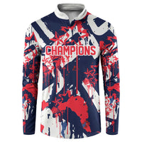 USA Ice Hockey Champions Eagle Button Sweatshirt Patriotic Paint Splash Graffiti Art