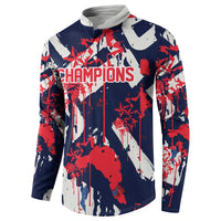 USA Ice Hockey Champions Eagle Button Sweatshirt Patriotic Paint Splash Graffiti Art
