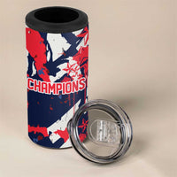 USA Ice Hockey Champions Eagle 4 in 1 Can Cooler Tumbler Patriotic Paint Splash Graffiti Art