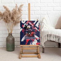 USA Ice Hockey Champions Eagle Canvas Wall Art Patriotic Paint Splash Graffiti Art