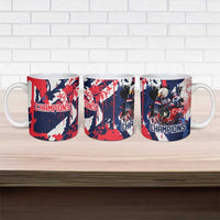 USA Ice Hockey Champions Eagle Ceramic Mug Patriotic Paint Splash Graffiti Art
