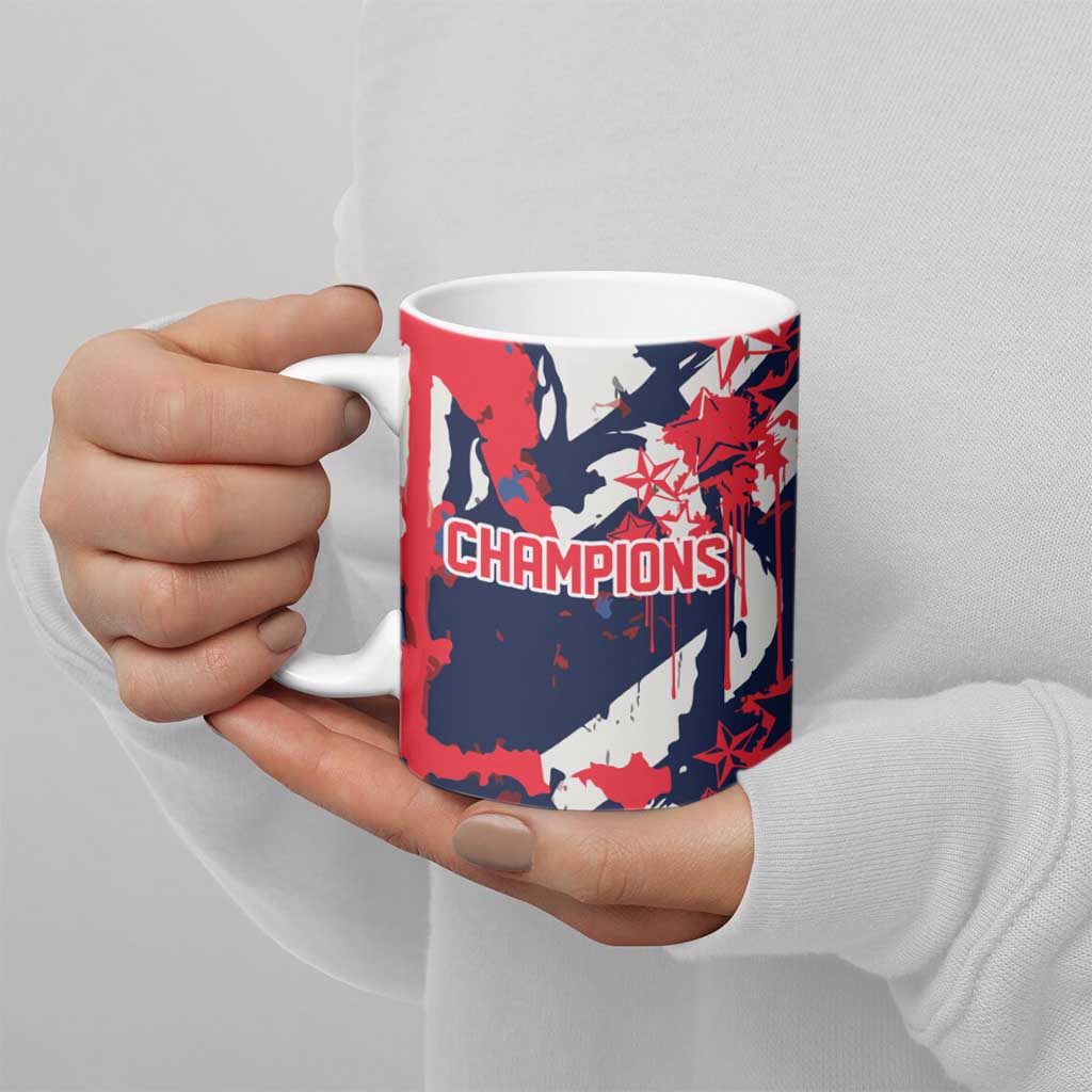 USA Ice Hockey Champions Eagle Ceramic Mug Patriotic Paint Splash Graffiti Art