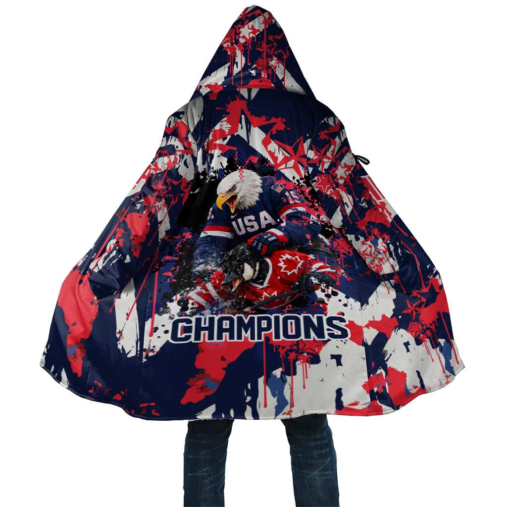USA Ice Hockey Champions Eagle Cloak Patriotic Paint Splash Graffiti Art