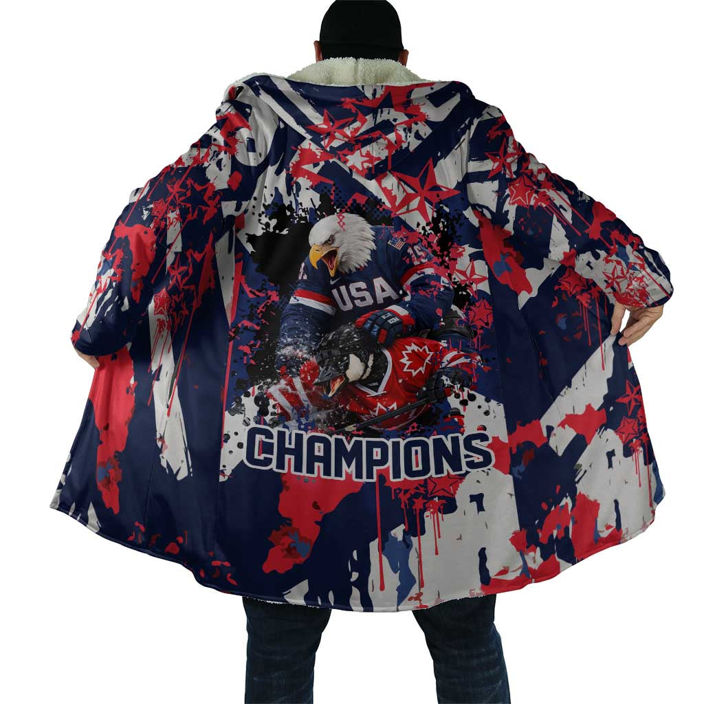 USA Ice Hockey Champions Eagle Cloak Patriotic Paint Splash Graffiti Art