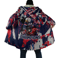 USA Ice Hockey Champions Eagle Cloak Patriotic Paint Splash Graffiti Art