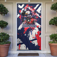 USA Ice Hockey Champions Eagle Door Cover Patriotic Paint Splash Graffiti Art