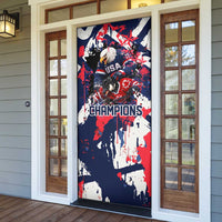 USA Ice Hockey Champions Eagle Door Cover Patriotic Paint Splash Graffiti Art
