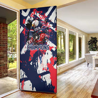 USA Ice Hockey Champions Eagle Door Cover Patriotic Paint Splash Graffiti Art
