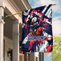USA Ice Hockey Champions Eagle Garden Flag Patriotic Paint Splash Graffiti Art