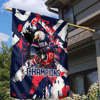 USA Ice Hockey Champions Eagle Garden Flag Patriotic Paint Splash Graffiti Art