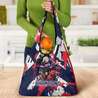 USA Ice Hockey Champions Eagle Grocery Bag Patriotic Paint Splash Graffiti Art