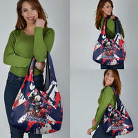 USA Ice Hockey Champions Eagle Grocery Bag Patriotic Paint Splash Graffiti Art