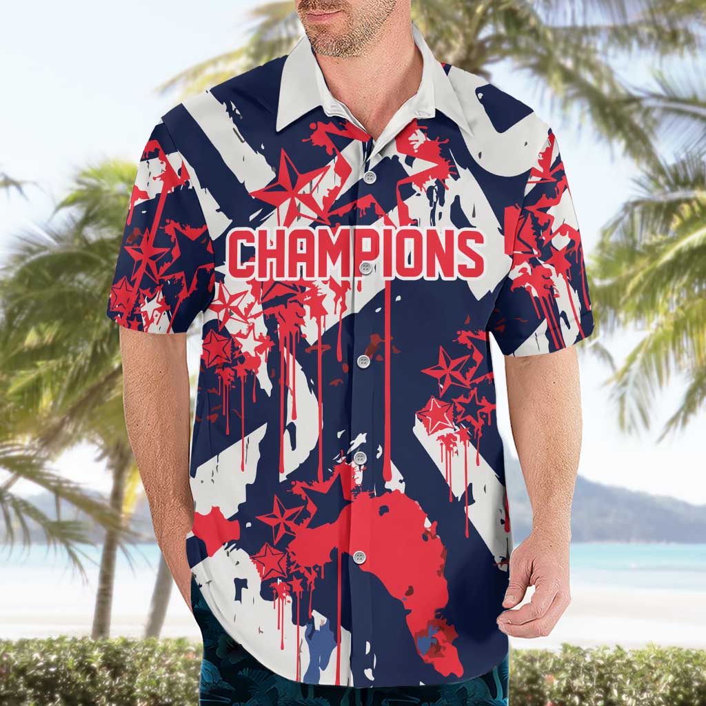 USA Ice Hockey Champions Eagle Hawaiian Shirt Patriotic Paint Splash Graffiti Art