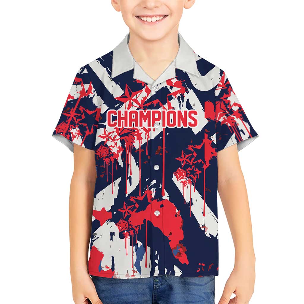 USA Ice Hockey Champions Eagle Hawaiian Shirt Patriotic Paint Splash Graffiti Art