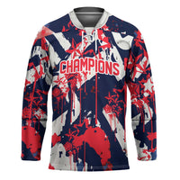 USA Ice Hockey Champions Eagle Hockey Jersey Patriotic Paint Splash Graffiti Art