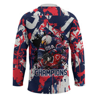 USA Ice Hockey Champions Eagle Hockey Jersey Patriotic Paint Splash Graffiti Art