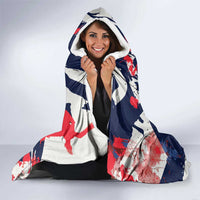 USA Ice Hockey Champions Eagle Hooded Blanket Patriotic Paint Splash Graffiti Art