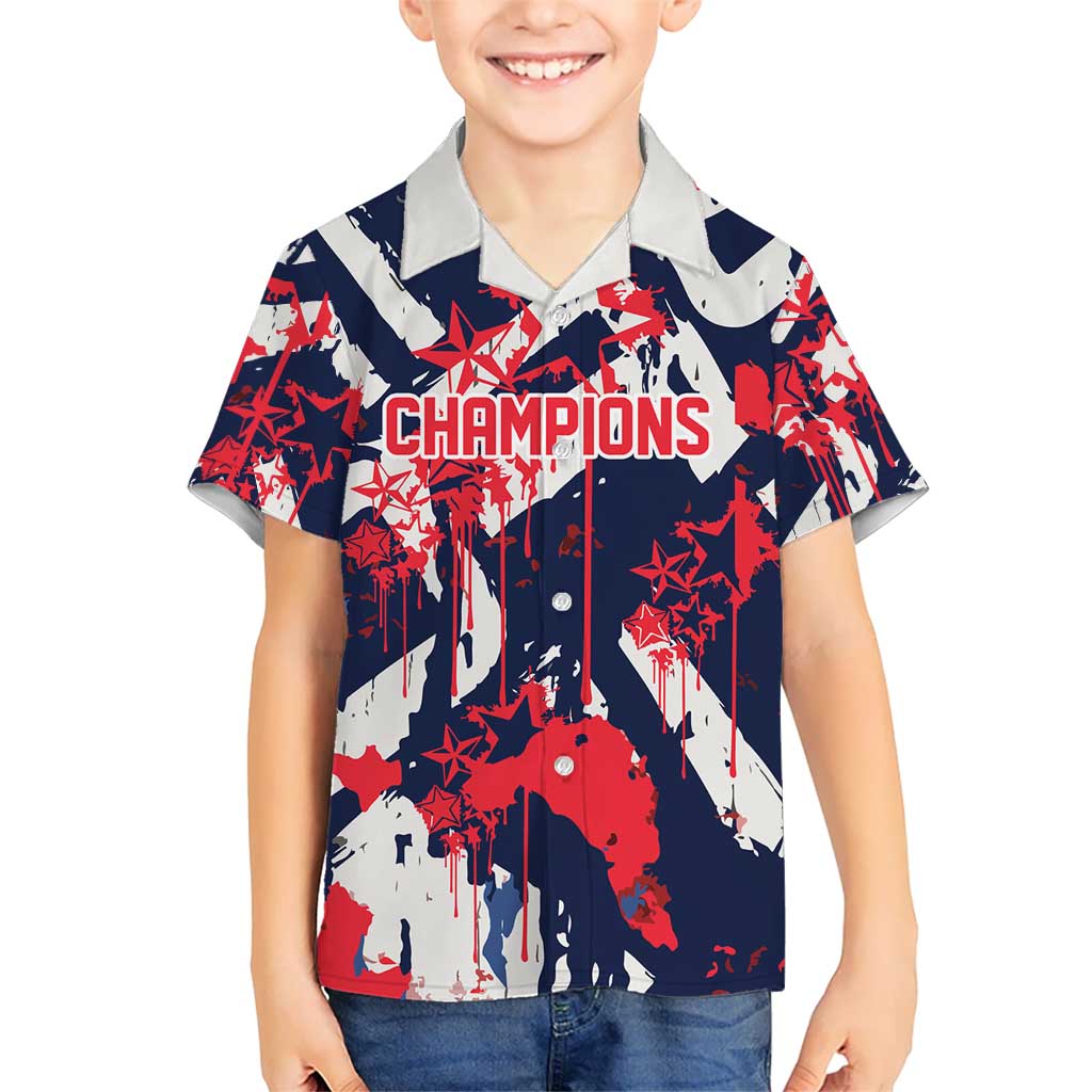 USA Ice Hockey Champions Eagle Kid Hawaiian Shirt Patriotic Paint Splash Graffiti Art