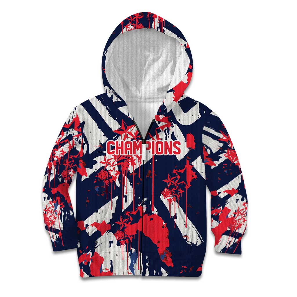 USA Ice Hockey Champions Eagle Kid Hoodie Patriotic Paint Splash Graffiti Art