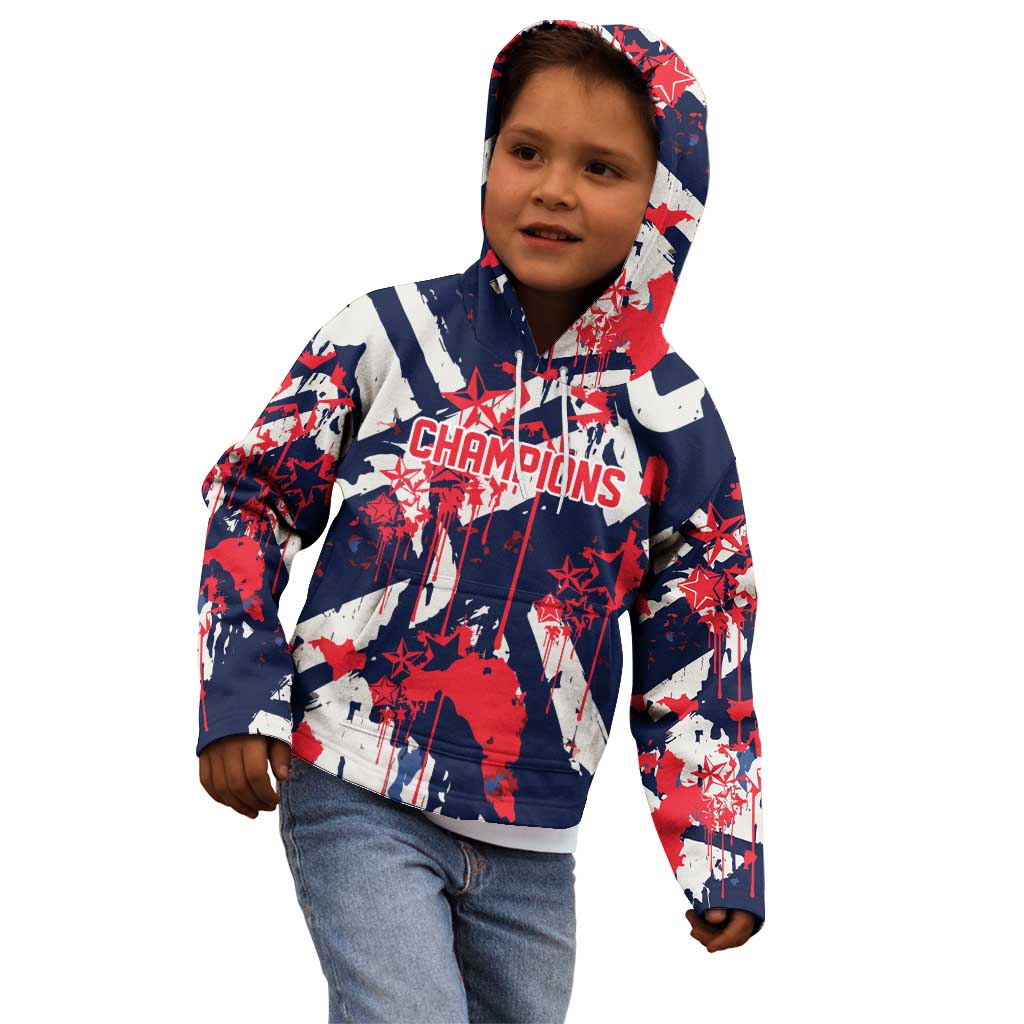 USA Ice Hockey Champions Eagle Kid Hoodie Patriotic Paint Splash Graffiti Art
