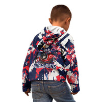USA Ice Hockey Champions Eagle Kid Hoodie Patriotic Paint Splash Graffiti Art