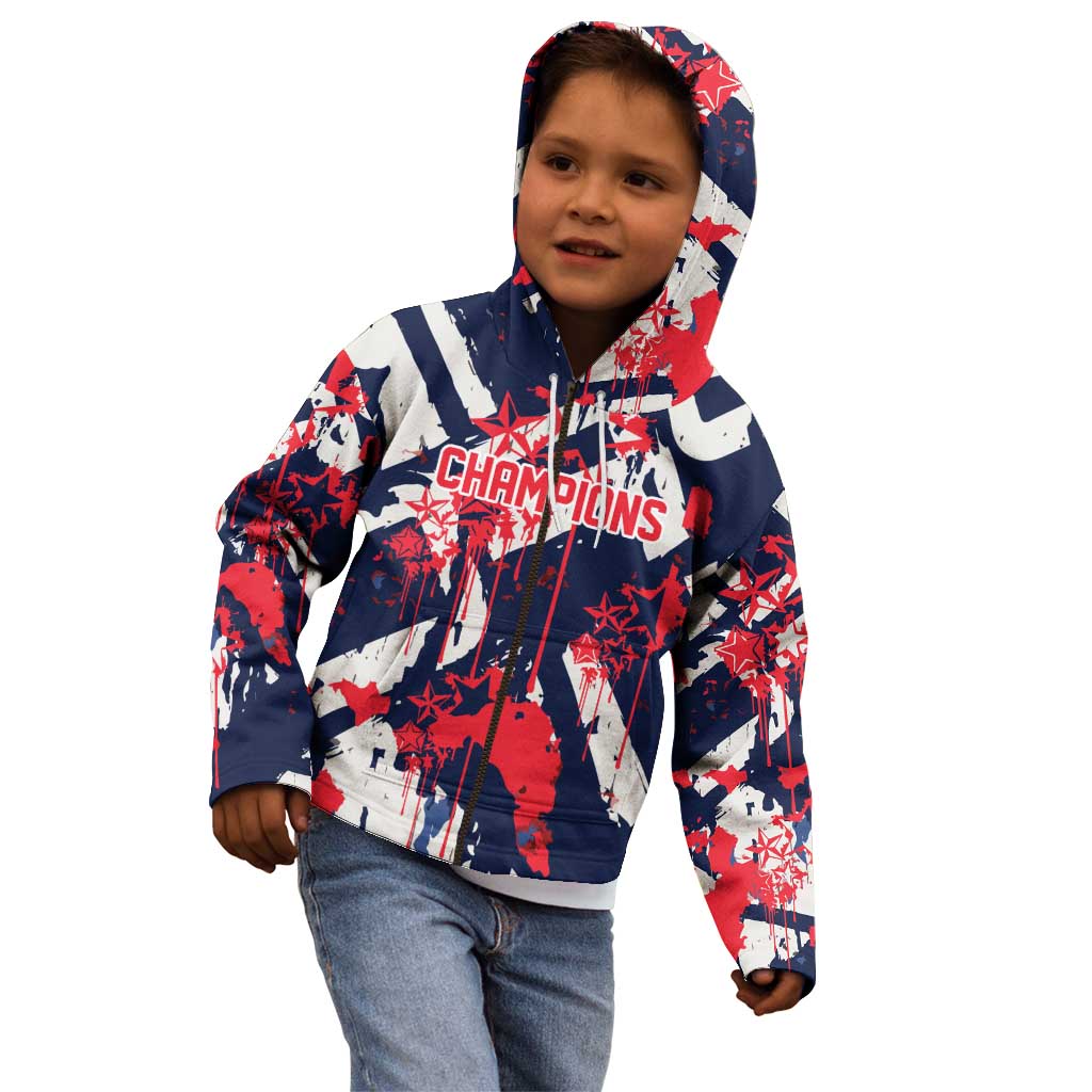USA Ice Hockey Champions Eagle Kid Hoodie Patriotic Paint Splash Graffiti Art