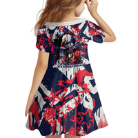 USA Ice Hockey Champions Eagle Kid Short Sleeve Dress Patriotic Paint Splash Graffiti Art