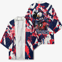 USA Ice Hockey Champions Eagle Kimono Patriotic Paint Splash Graffiti Art