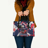 USA Ice Hockey Champions Eagle Leather Bag Patriotic Paint Splash Graffiti Art