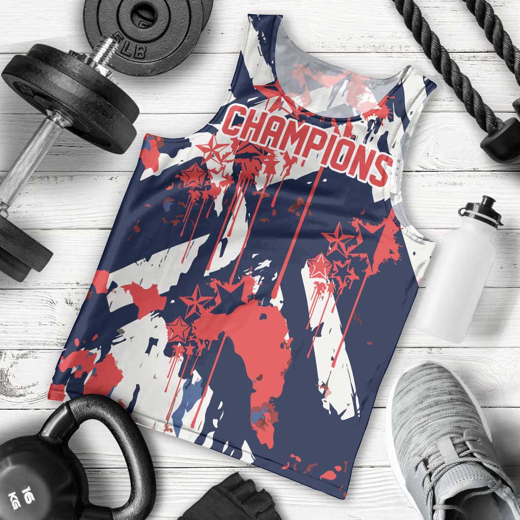 USA Ice Hockey Champions Eagle Men Tank Top Patriotic Paint Splash Graffiti Art