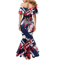 USA Ice Hockey Champions Eagle Mermaid Dress Patriotic Paint Splash Graffiti Art