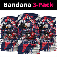USA Ice Hockey Champions Eagle Neck Gaiter Patriotic Paint Splash Graffiti Art