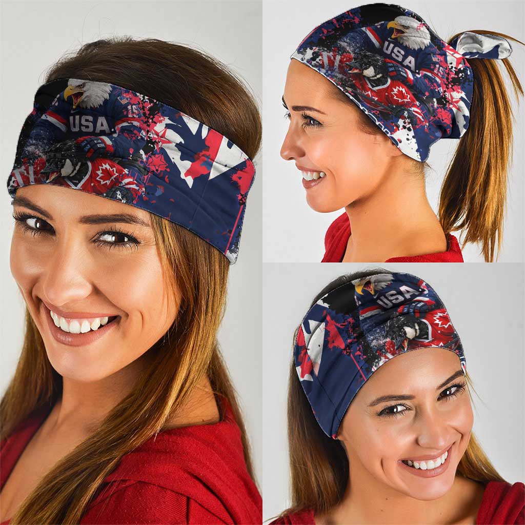 USA Ice Hockey Champions Eagle Neck Gaiter Patriotic Paint Splash Graffiti Art