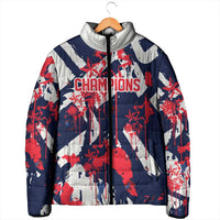 USA Ice Hockey Champions Eagle Padded Jacket Patriotic Paint Splash Graffiti Art