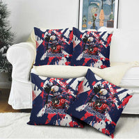 USA Ice Hockey Champions Eagle Pillow Cover Patriotic Paint Splash Graffiti Art