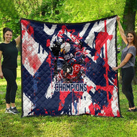 USA Ice Hockey Champions Eagle Quilt Patriotic Paint Splash Graffiti Art