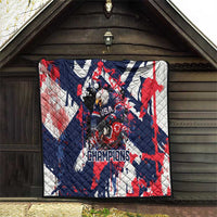 USA Ice Hockey Champions Eagle Quilt Patriotic Paint Splash Graffiti Art