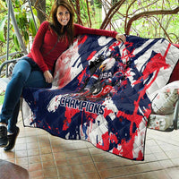 USA Ice Hockey Champions Eagle Quilt Patriotic Paint Splash Graffiti Art