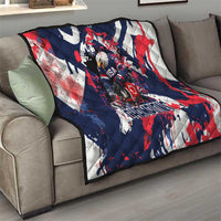USA Ice Hockey Champions Eagle Quilt Patriotic Paint Splash Graffiti Art