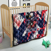 USA Ice Hockey Champions Eagle Quilt Patriotic Paint Splash Graffiti Art